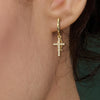 Sterling Silver Ichthys Cross Earrings vanimy