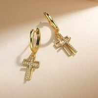 Cutout Double Cross Earrings vanimy