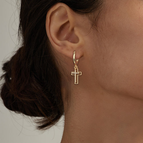 Cutout Double Cross Earrings vanimy