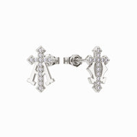 Alpha Omega Cross Stud Earrings vanimy