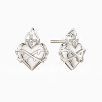 Sacred Heart Flame Stud Earrings vanimy