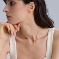 Floral Cross February Iris Birth Flower Half Hoop Stud Earrings