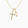 We Will be With You Cross Ichthys Necklace vanimy