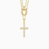 Gold Layered Circle Cross Necklace vanimy