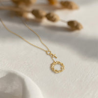 Gold Crown of Thorns Cross Necklace vanimy