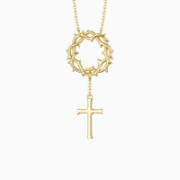 Crown of Thorns Cross Necklace vanimy