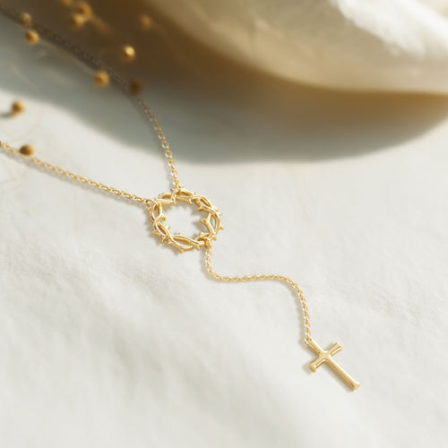 Cross Crown of Thorns Necklace vanimy
