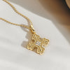 Byzantine Fleur De Lis Cross Pendant Necklace vanimy