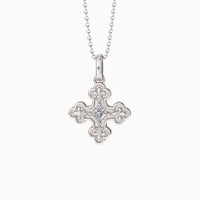 Byzantine Fleur De Lis Cross Pendant Necklace vanimy