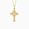 Cross and Crown of Thorns Faith Pendant Necklace vanimy