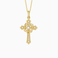 Cross and Crown of Thorns Faith Pendant Necklace vanimy