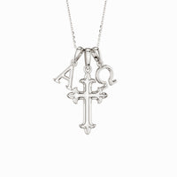 Alpha Omega Cross Pendant Necklace