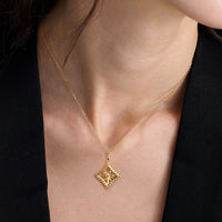 Parable of the Lamp Under a Bushel Candle Star Pendant Necklace vanimy