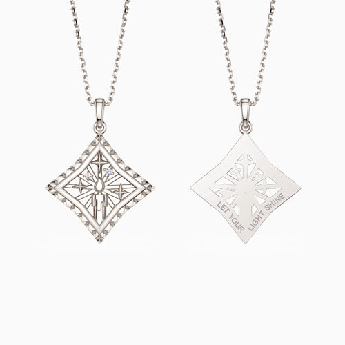 Parable of the Lamp Under a Bushel Candle Star Pendant Necklace vanimy