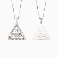 Parable of the Wise and Foolish Builders Triangle Pendant Necklace vanimy