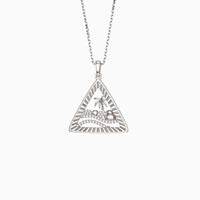 Parable of the Wise and Foolish Builders Triangle Pendant Necklace vanimy