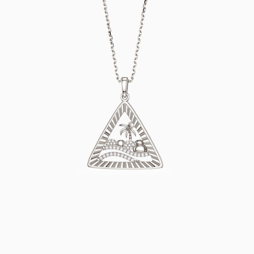 Parable of the Wise and Foolish Builders Triangle Pendant Necklace vanimy