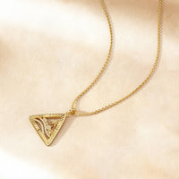 Parable of the Wise and Foolish Builders Triangle Pendant Necklace vanimy