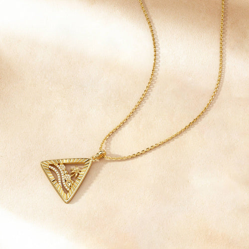 Parable of the Wise and Foolish Builders Triangle Pendant Necklace vanimy