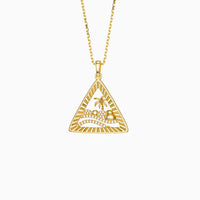 Parable of the Wise and Foolish Builders Triangle Pendant Necklace vanimy