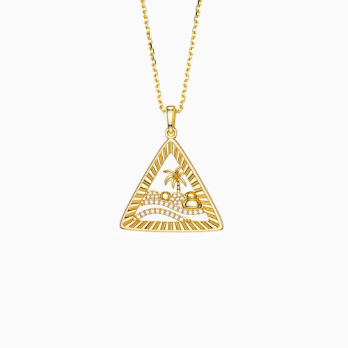 Parable of the Wise and Foolish Builders Triangle Pendant Necklace vanimy