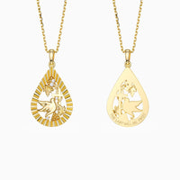 Parable of the Workers in the Vineyard Dove Cross Pear Pendant Necklace vanimy