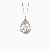 Parable of the Workers in the Vineyard Dove Cross Pear Pendant Necklace vanimy