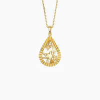 Parable of the Workers in the Vineyard Dove Cross Pear Pendant Necklace vanimy