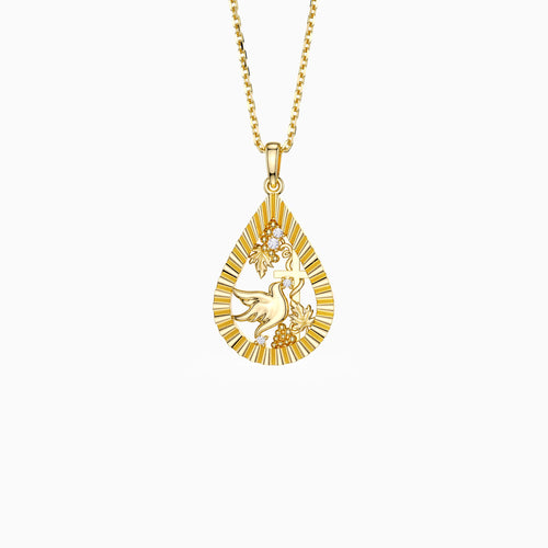 Parable of the Workers in the Vineyard Dove Cross Pear Pendant Necklace vanimy