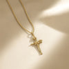 Floral Cross January Snowdrop Birth Flower Necklace vanimy