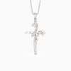 Floral Cross January Snowdrop Birth Flower Necklace vanimy