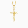 Floral Cross March Daffodil Birth Flower Necklace