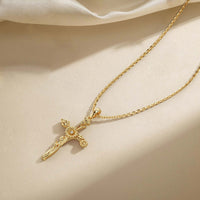 Floral Cross April Daisy Birth Flower Necklace vanimy