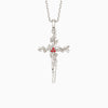 Floral Cross December Holly Birth Flower Necklace