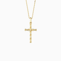 Interwoven Knot Cross Pendant Necklace