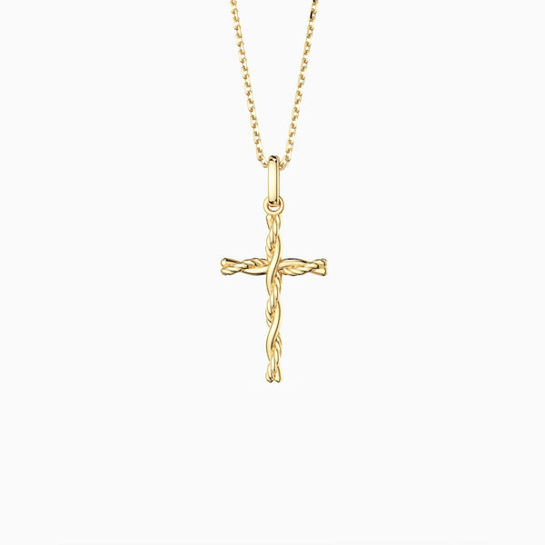 Interwoven Knot Cross Pendant Necklace