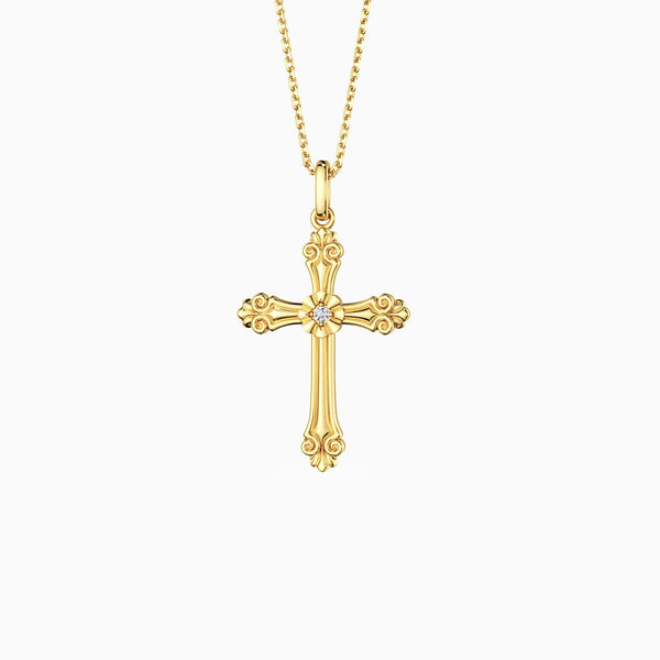 Baroque Cross Pendant Necklace