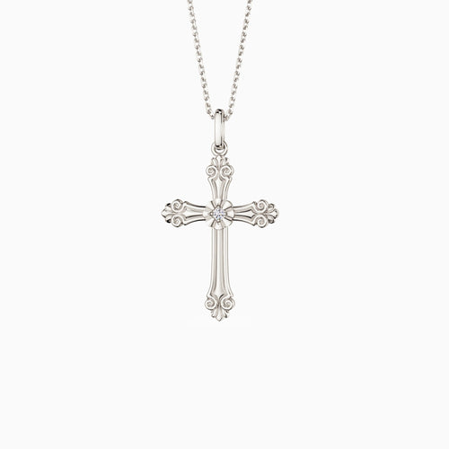 Baroque Cross Pendant Necklace