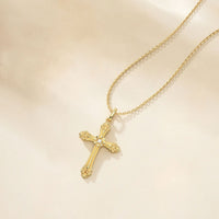 Baroque Cross Pendant Necklace