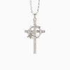 Crown of Thorns Lily Cross Pendant Necklace