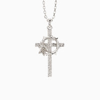Crown of Thorns Lily Cross Pendant Necklace