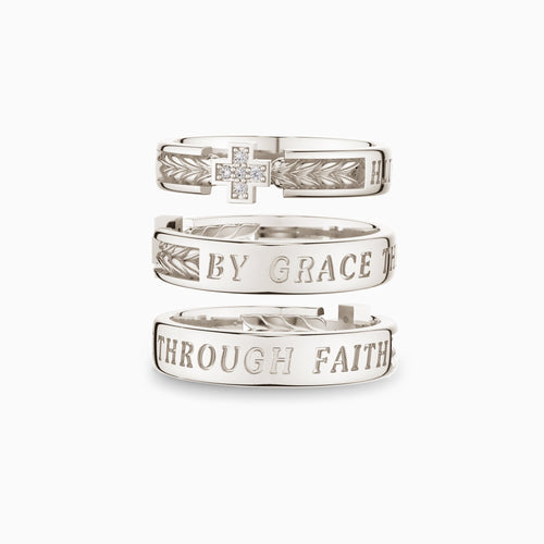 By Grace Through Faith Cross Statement Ring vanimy