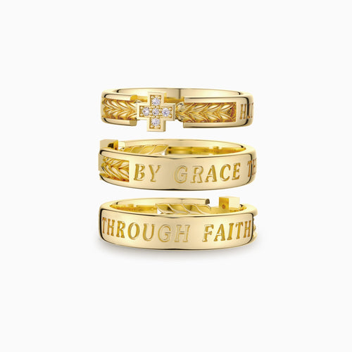 By Grace Through Faith Cross Statement Ring vanimy