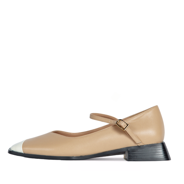 Penelope Mary Jane Flats Nude Vaila Shoes