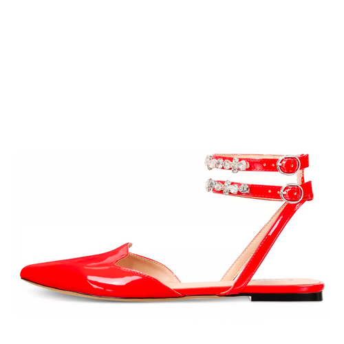 Rosalind Flats Red Vaila Shoes