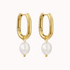 Vesta Pearl Hoop Earrings Caris Jewelry