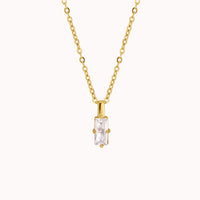 Vivian Baguette Pendant Necklace Caris Jewelry