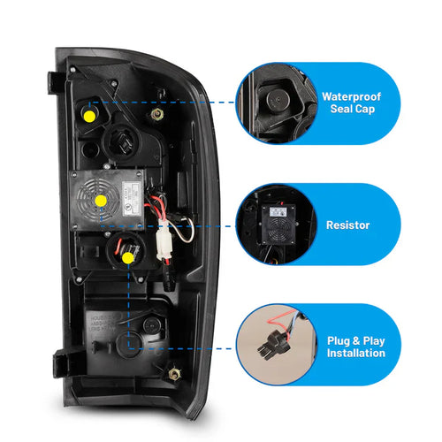 Winjet 2016-2023 Toyota Tacoma LED Tail Light- Chrome/Clear OffRoadUSA.com