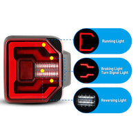 Winjet 2018-2025 Jeep Wrangler JL & JLU LED Sequential Taillights - Black / Red OffRoadUSA.com
