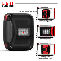 Winjet 2019-2025 Jeep Gladiator JT LED Sequential Tail light - Black/Smoke OffRoadUSA.com
